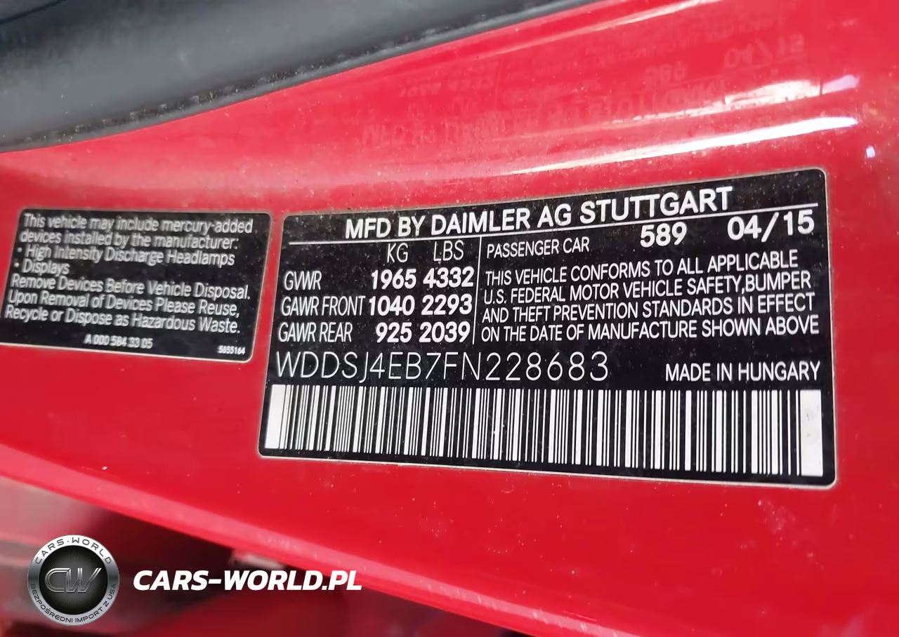2015 Mercedes-Benz Cla 250 VIN:WDDSJ4EB7FN228683 - 9