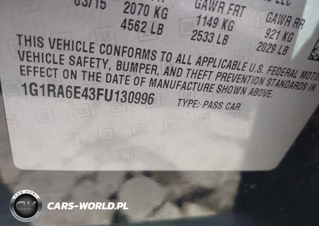 2015 Chevrolet Volt VIN:1G1RA6E43FU130996 - 9
