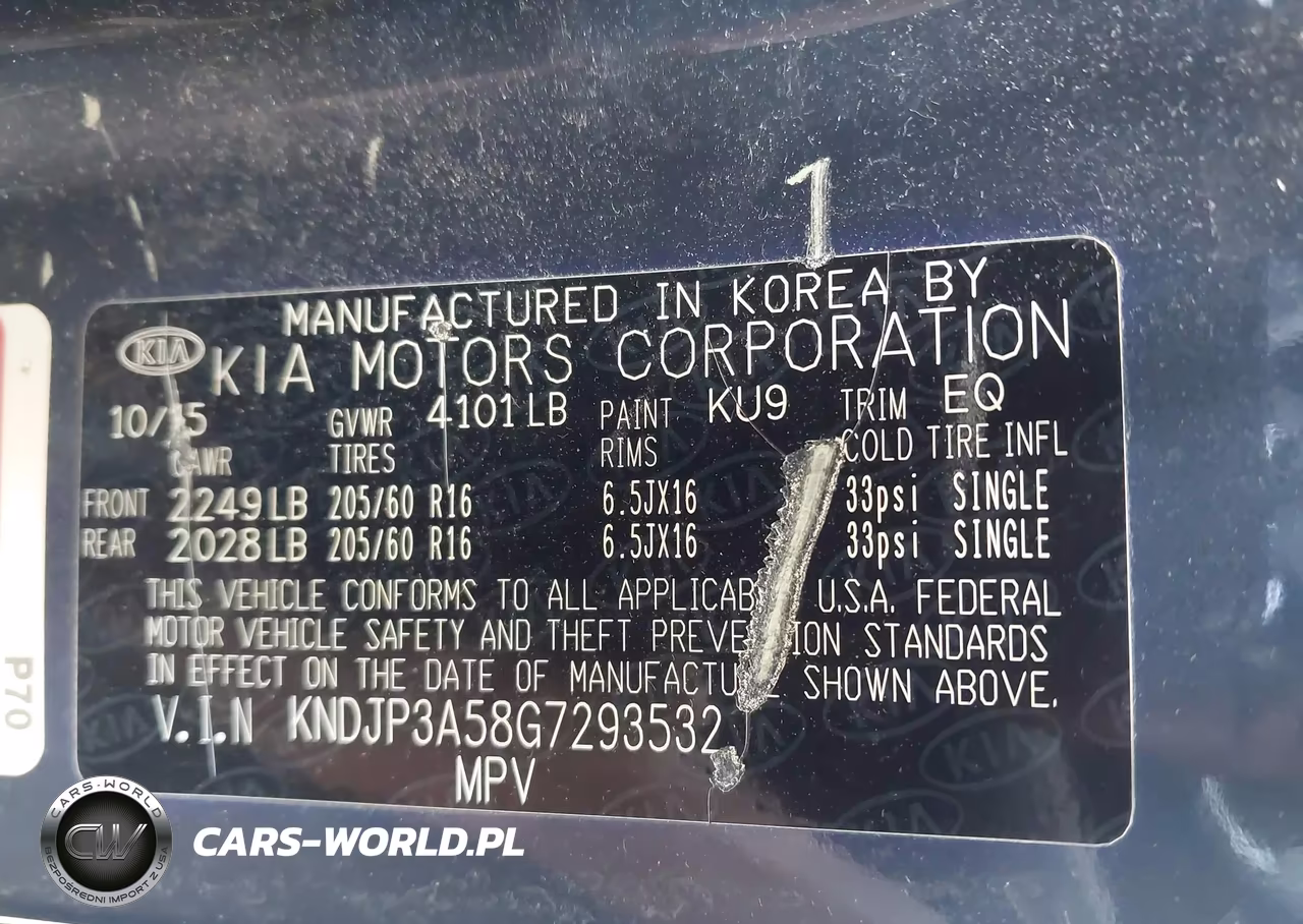2016 Kia Soul + VIN:KNDJP3A58G7293532 - 9