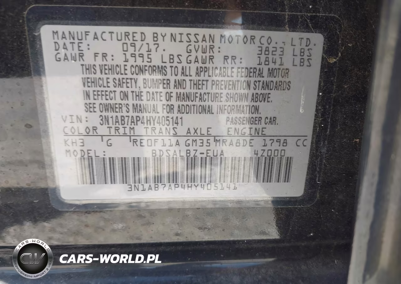 2017 Nissan Sentra S VIN:3N1AB7AP4HY405141 - 9