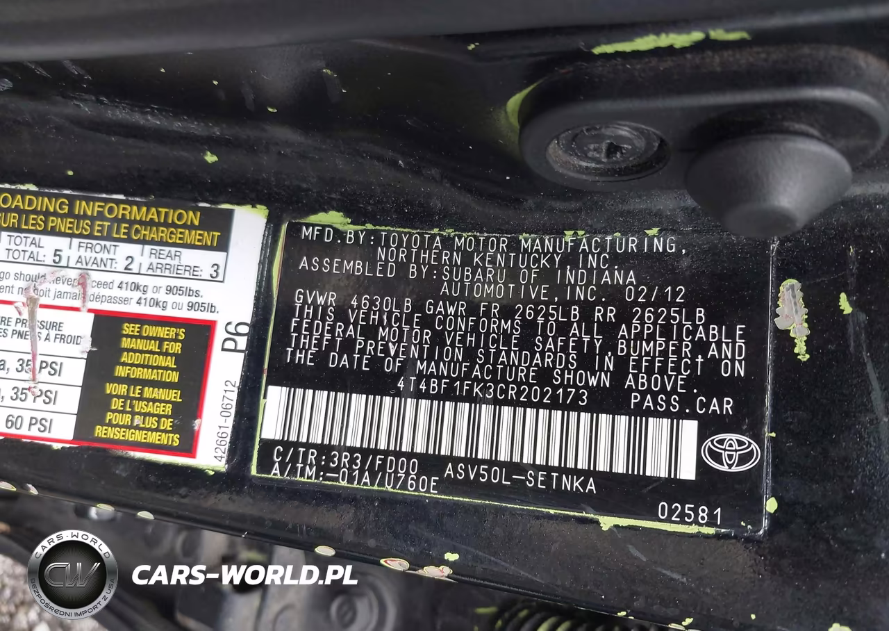 2012 Toyota Camry Le VIN:4T4BF1FK3CR202173 - 9