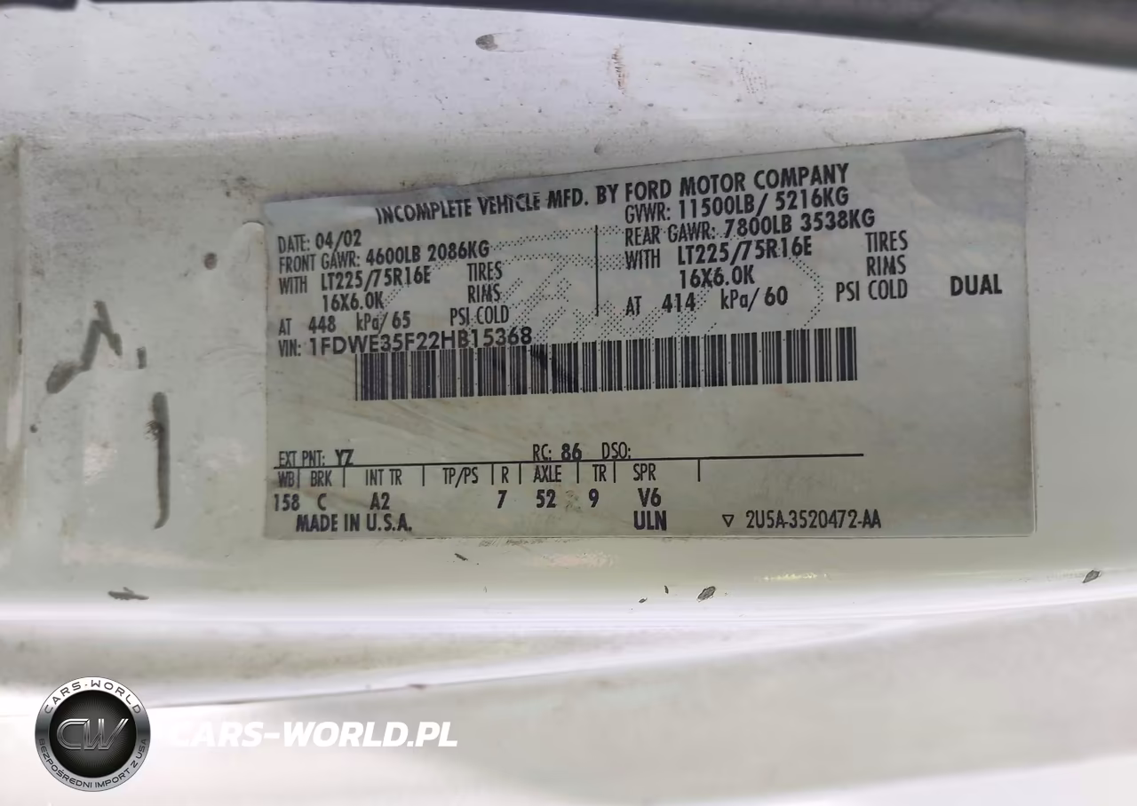 2002 Ford E-350 Cutaway Standard VIN:1FDWE35F22HB15368 - 8