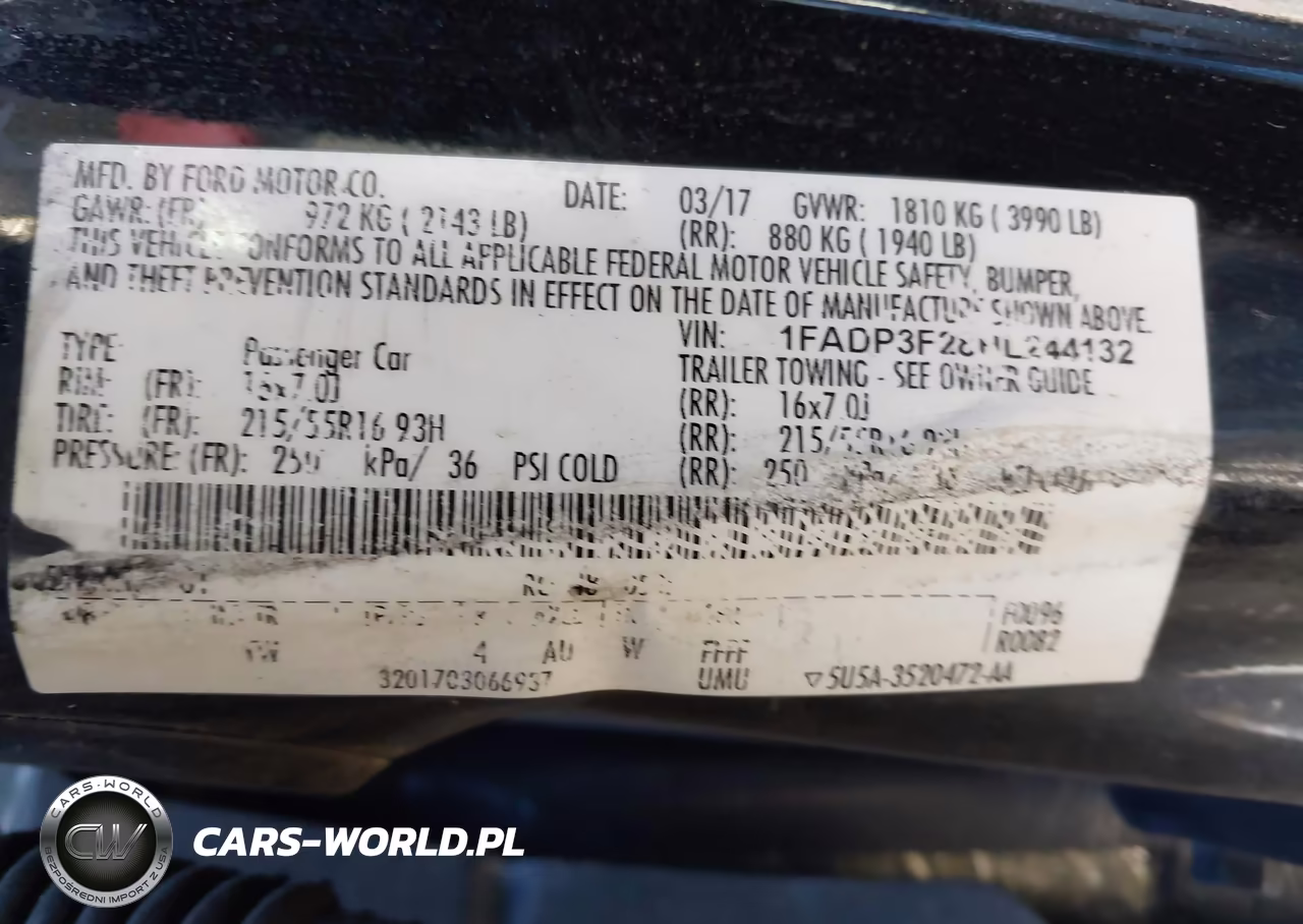 2017 Ford Focus Se VIN:1FADP3F28HL244132 - 9