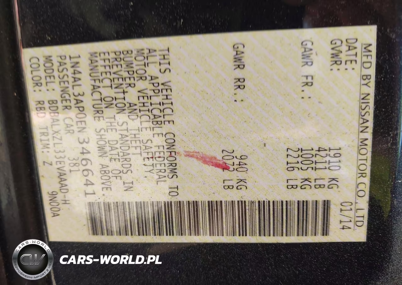 2014 Nissan Altima 2.5 Sl VIN:1N4AL3AP0EN346641 - 9