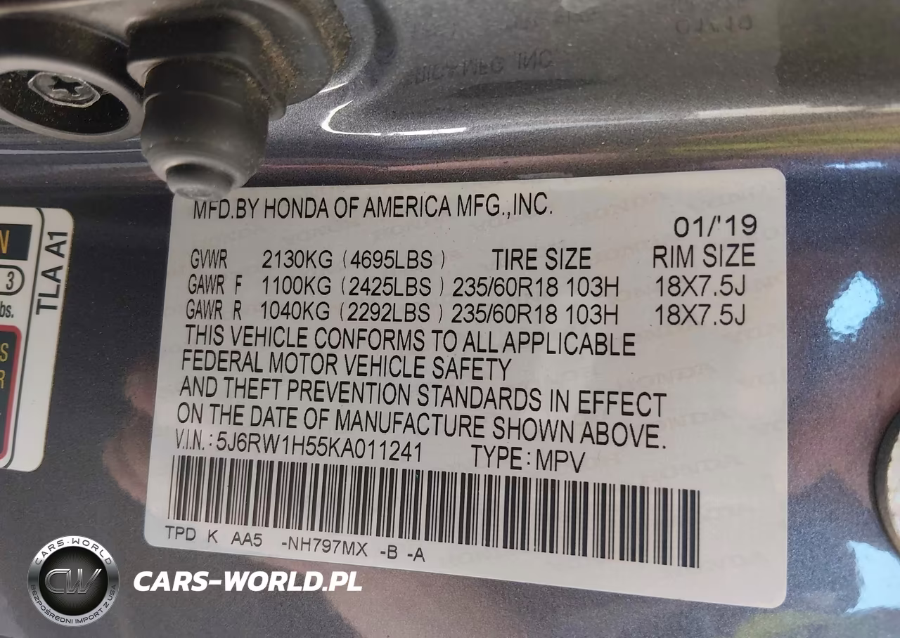 2019 Honda Cr-V Ex VIN:5J6RW1H55KA011241 - 9