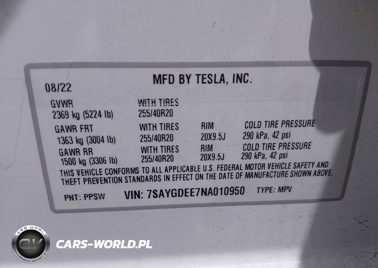2022 Tesla Model Y Long Range Dual Motor All-Wheel Drive VIN:7SAYGDEE7NA010950 - 9