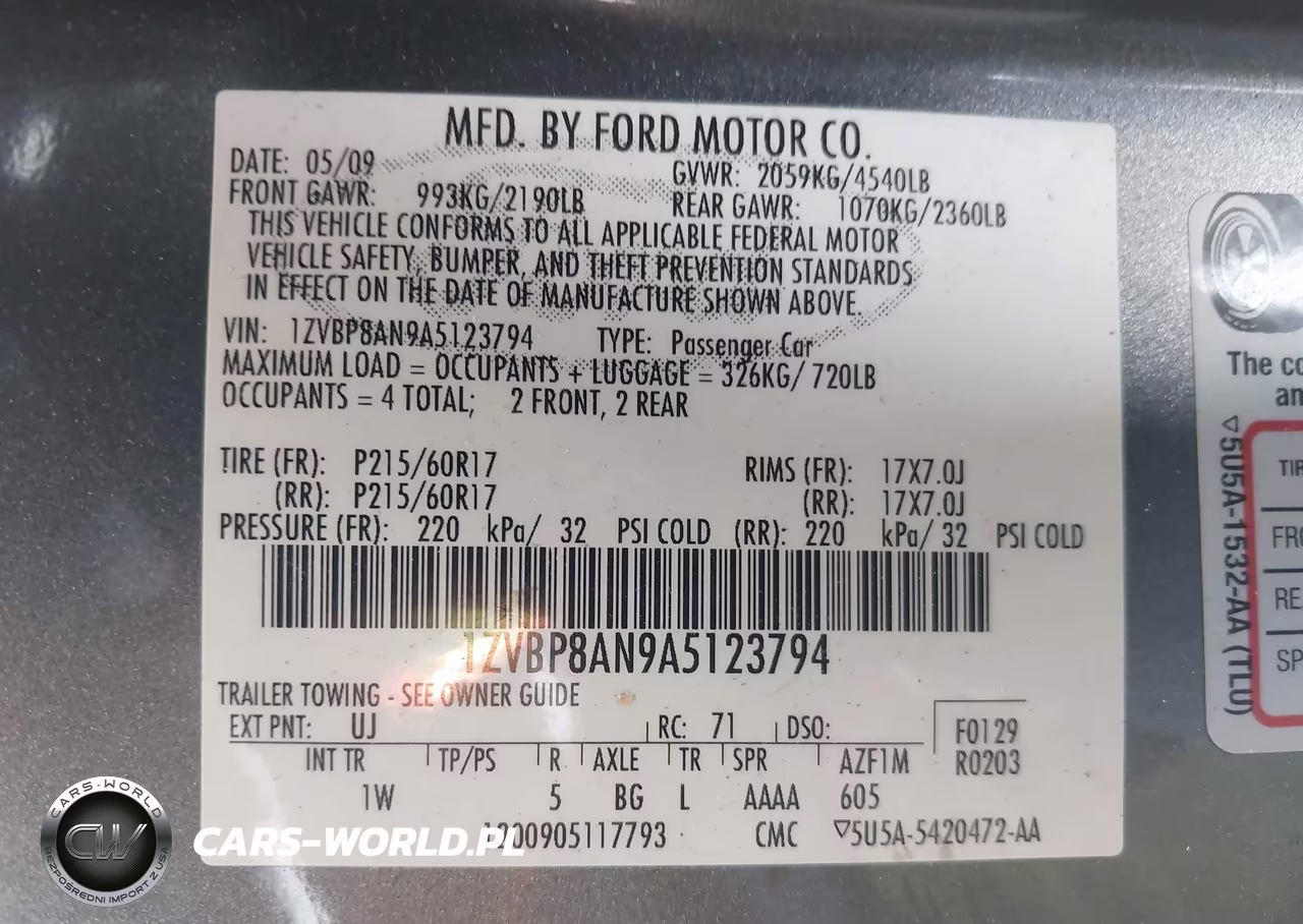 2010 Ford Mustang V6 VIN:1ZVBP8AN9A5123794 - 9