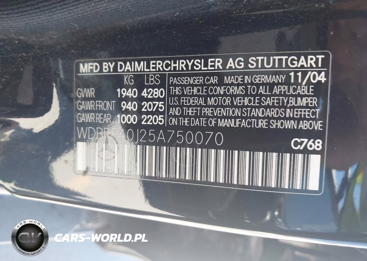 2005 Mercedes-Benz C 230 Kompressor Sport VIN:WDBRF40J25A750070 - 9