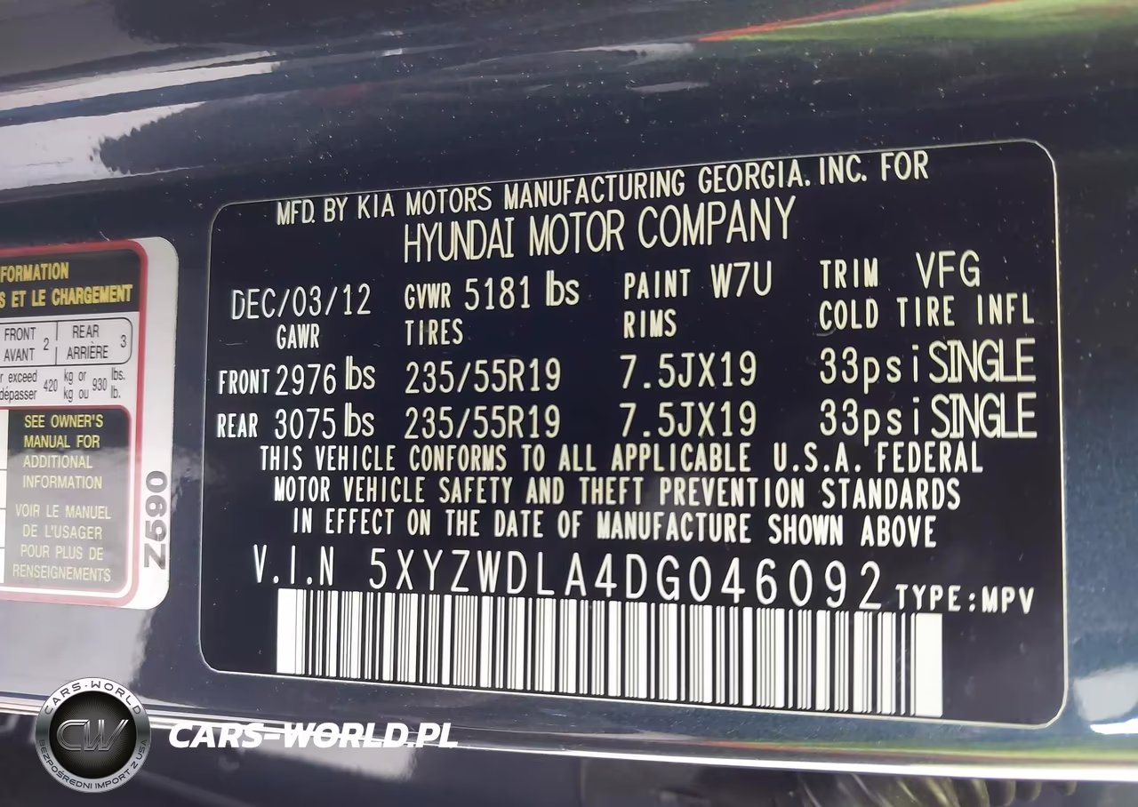 2013 Hyundai Santa Fe Sport 2.0T VIN:5XYZWDLA4DG046092 - 9