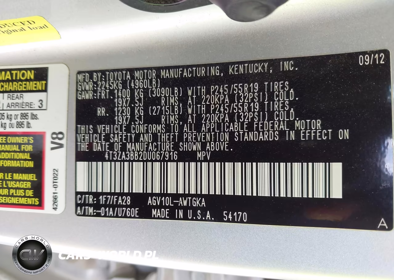 2013 Toyota Venza Le VIN:4T3ZA3BB2DU067916 - 9