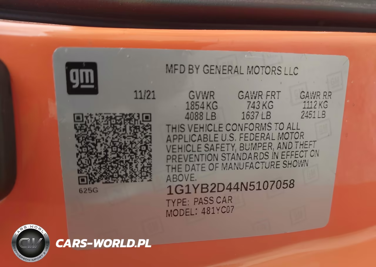 2022 Chevrolet Corvette Stingray Rwd 2Lt VIN:1G1YB2D44N5107058 - 9