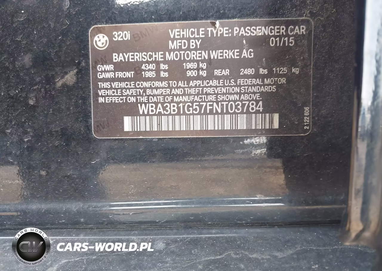 2015 BMW 320I VIN:WBA3B1G57FNT03784 - 9