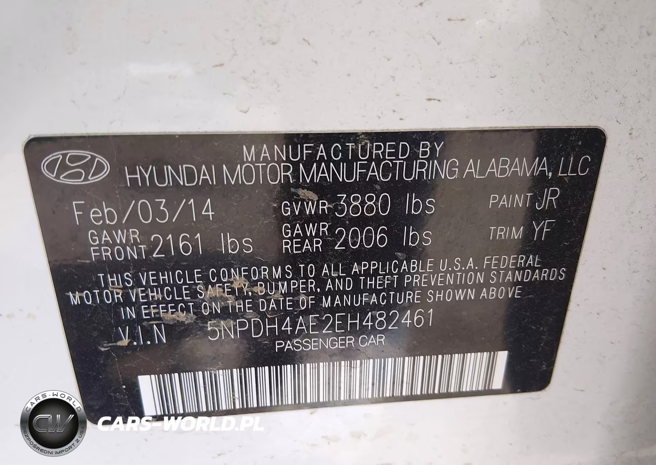 2014 Hyundai Elantra Se VIN:5NPDH4AE2EH482461 - 9