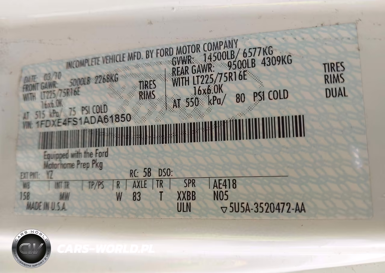 2010 Ford E-450 Cutaway VIN:1FDXE4FS1ADA61850 - 8