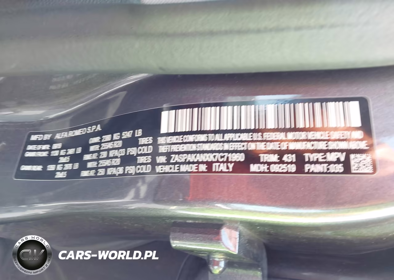 2019 Alfa Romeo Stelvio Sport Awd VIN:ZASPAKANXK7C71960 - 9