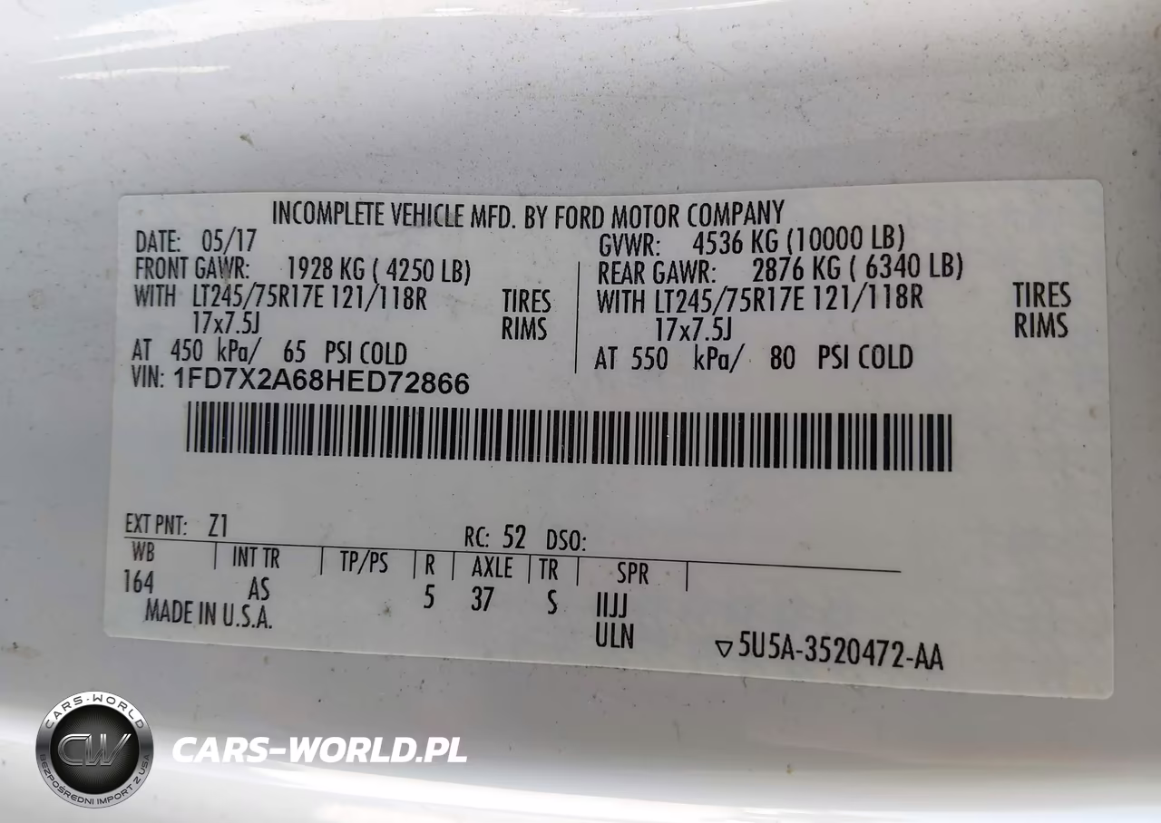 2017 Ford F-250 Xl VIN:1FD7X2A68HED72866 - 9