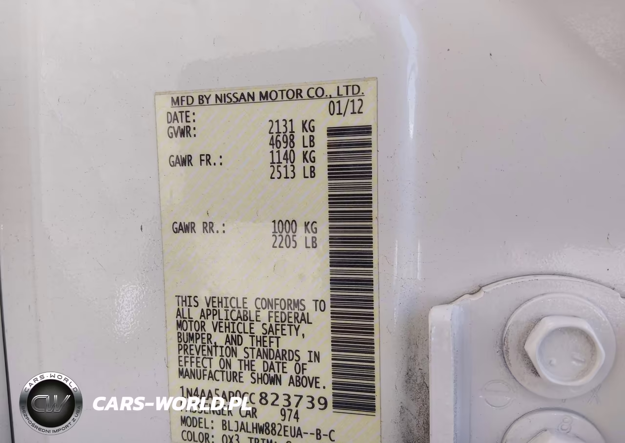 2012 Nissan Maxima 3.5 Sv VIN:1N4AA5AP0CC823739 - 9