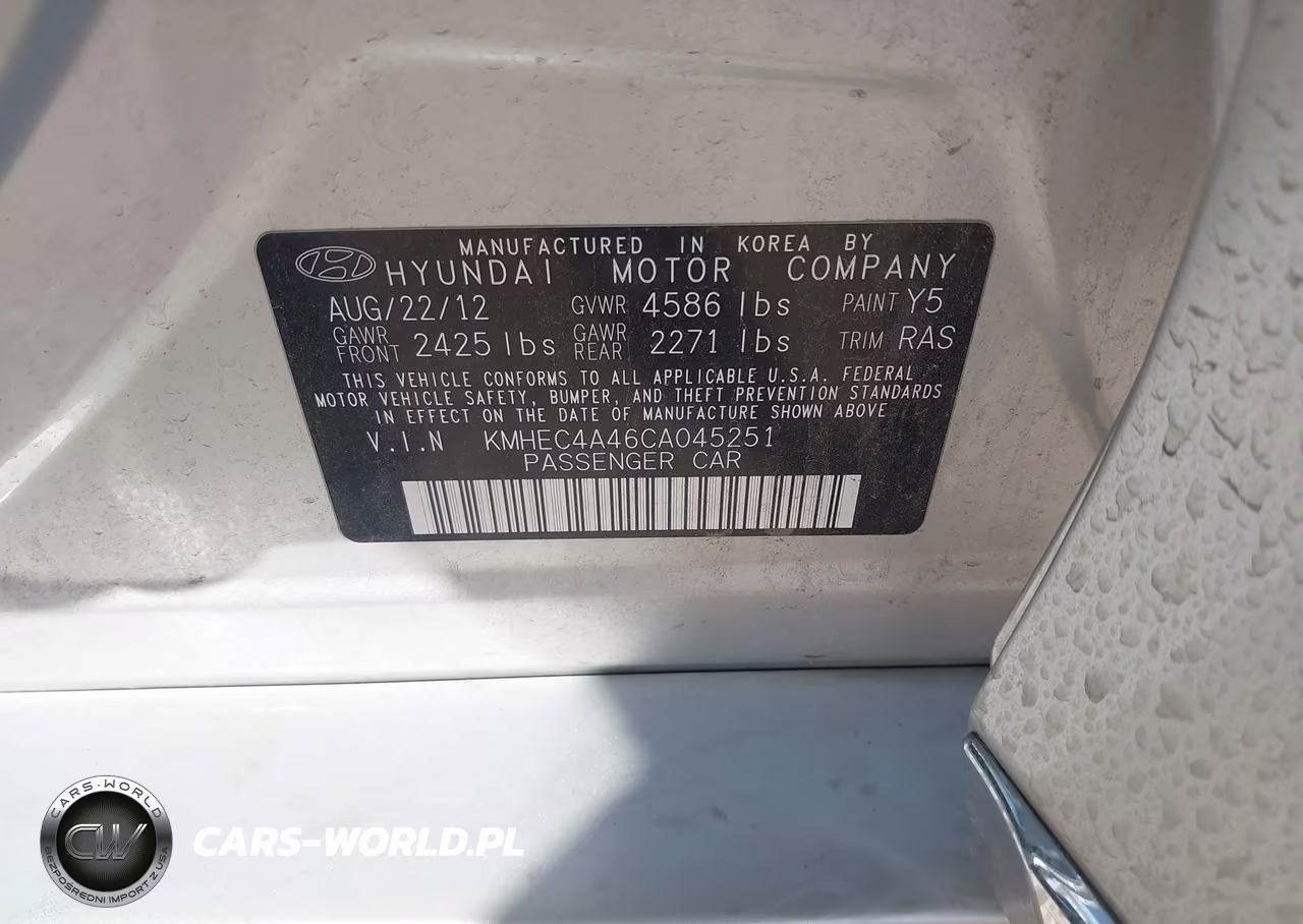 2012 Hyundai Sonata Hybrid VIN:KMHEC4A46CA045251 - 9