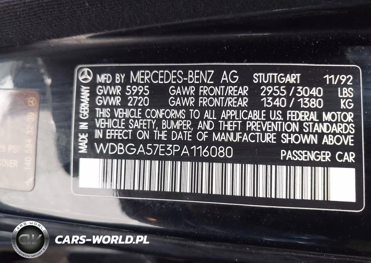 1993 Mercedes-Benz 600 Sel VIN:WDBGA57E3PA116080 - 9