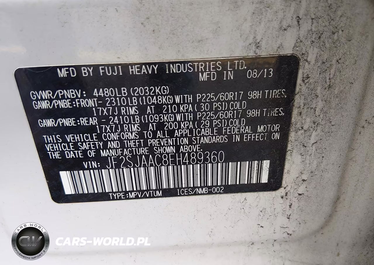 2014 Subaru Forester 2.5I VIN:JF2SJAAC8EH489360 - 9