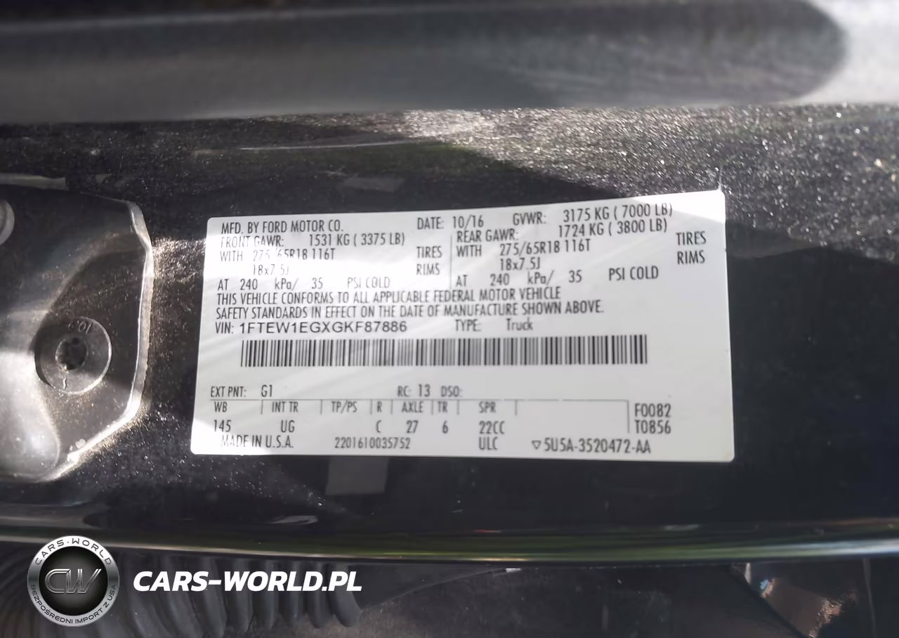 2016 Ford F-150 Xlt VIN:1FTEW1EGXGKF87886 - 9