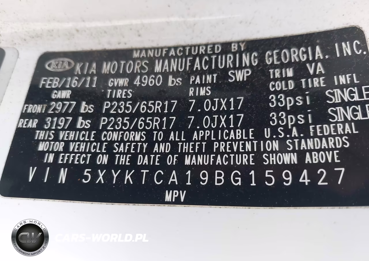 2011 Kia Sorento Lx VIN:5XYKTCA19BG159427 - 9