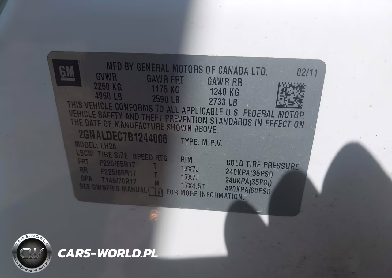 2011 Chevrolet Equinox 1Lt VIN:2GNALDEC7B1244006 - 9