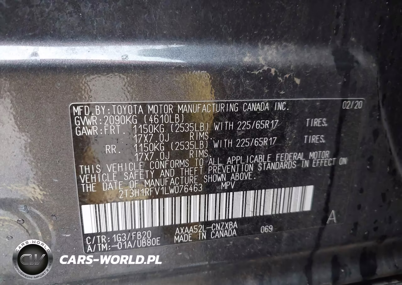 2020 Toyota Rav4 Le VIN:2T3H1RFV1LW076463 - 9