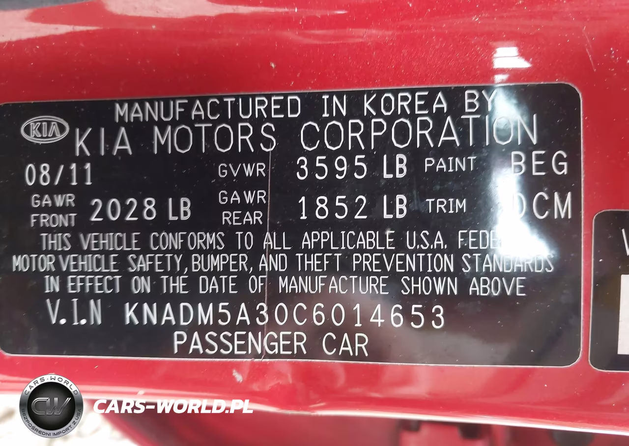 2012 Kia Rio5 Lx VIN:KNADM5A30C6014653 - 9