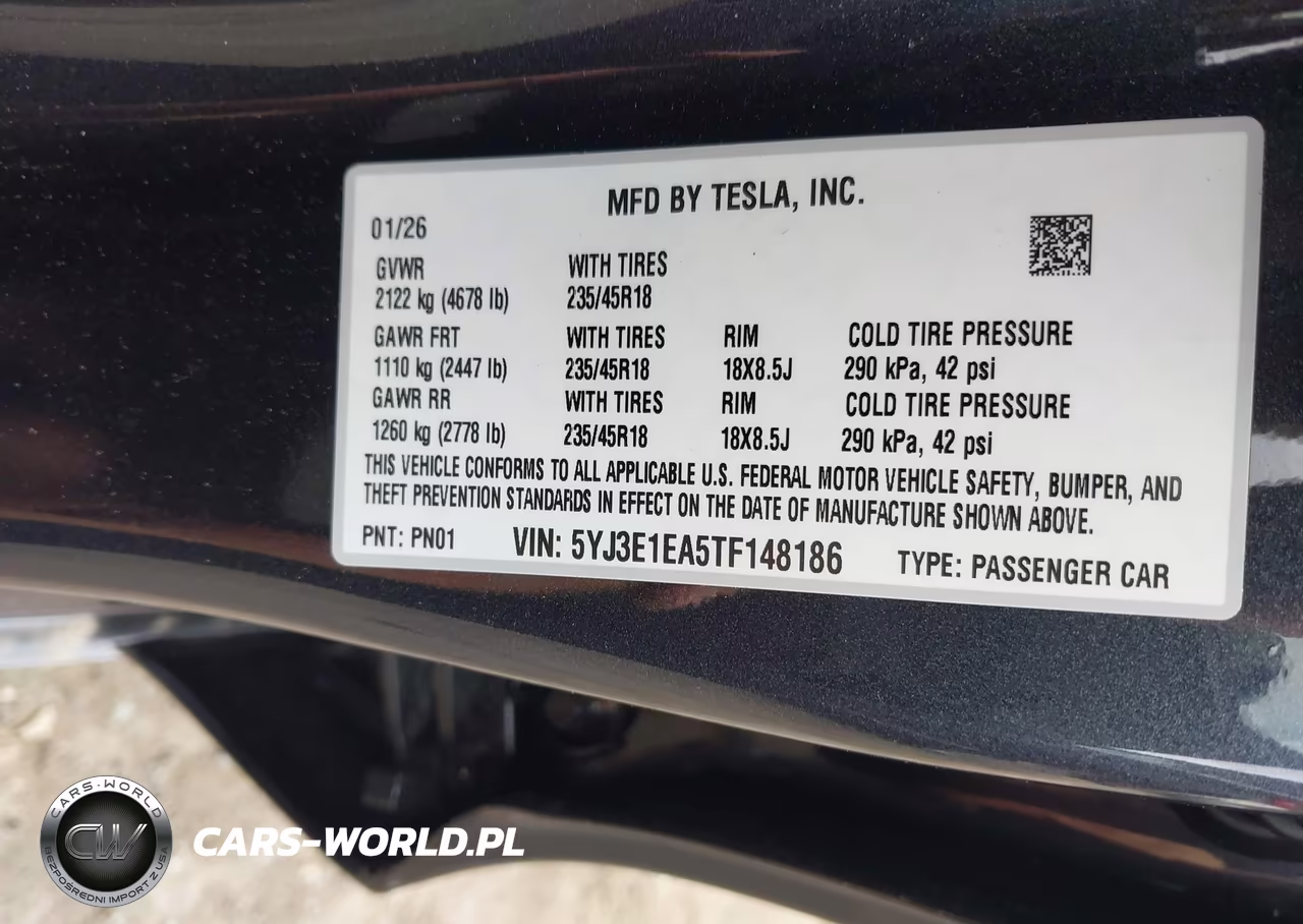 2026 Tesla Model 3 Premium Rear-Wheel Drive-Rear-Wheel Drive VIN:5YJ3E1EA5TF148186 - 9