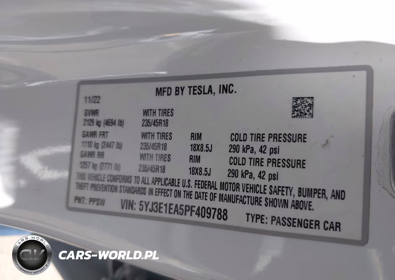 2023 Tesla Model 3 Rear-Wheel Drive VIN:5YJ3E1EA5PF409788 - 9
