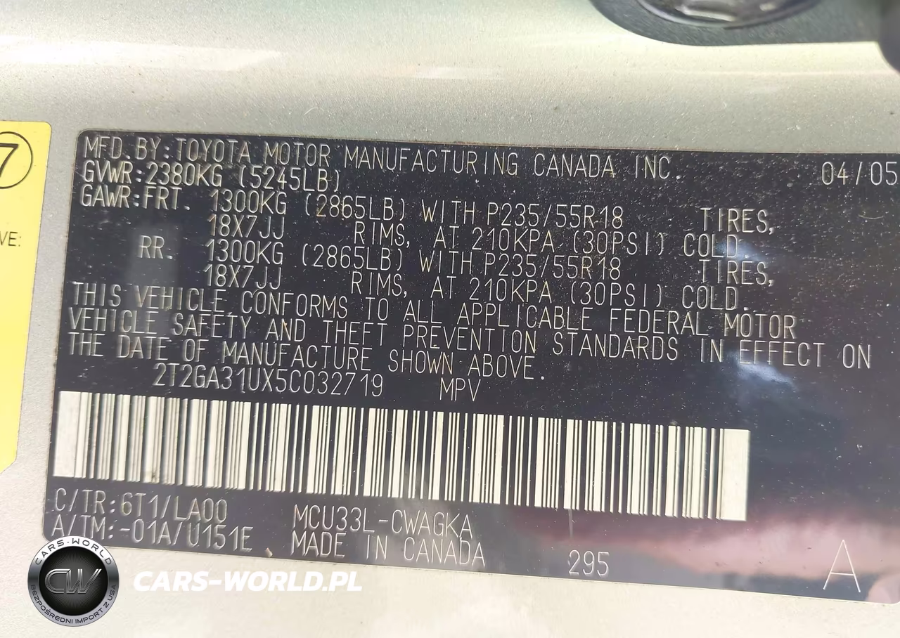 2005 Lexus Rx 330 VIN:2T2GA31UX5C032719 - 9