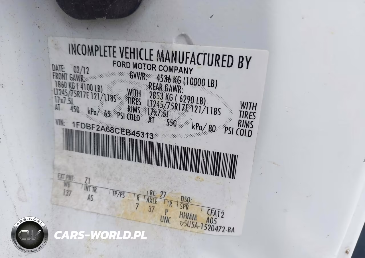 2012 Ford F-250 Xl VIN:1FDBF2A68CEB45313 - 9