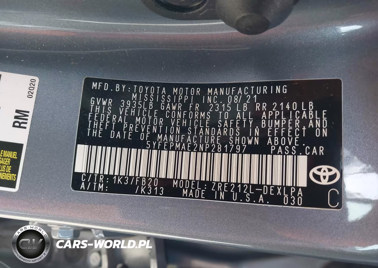 2022 Toyota Corolla Le VIN:5YFEPMAE2NP281797 - 9