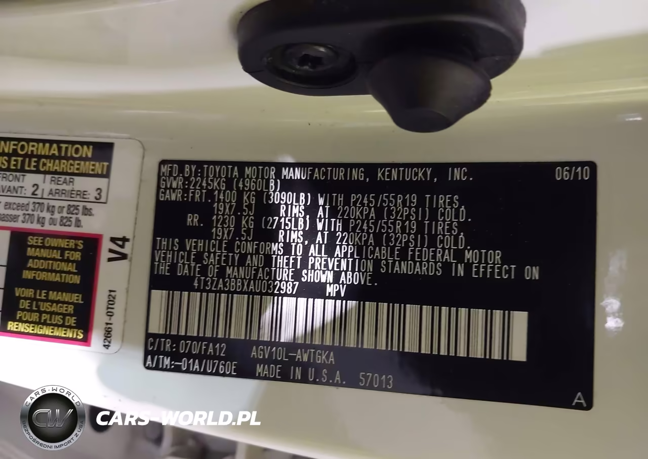 2010 Toyota Venza VIN:4T3ZA3BBXAU032987 - 9