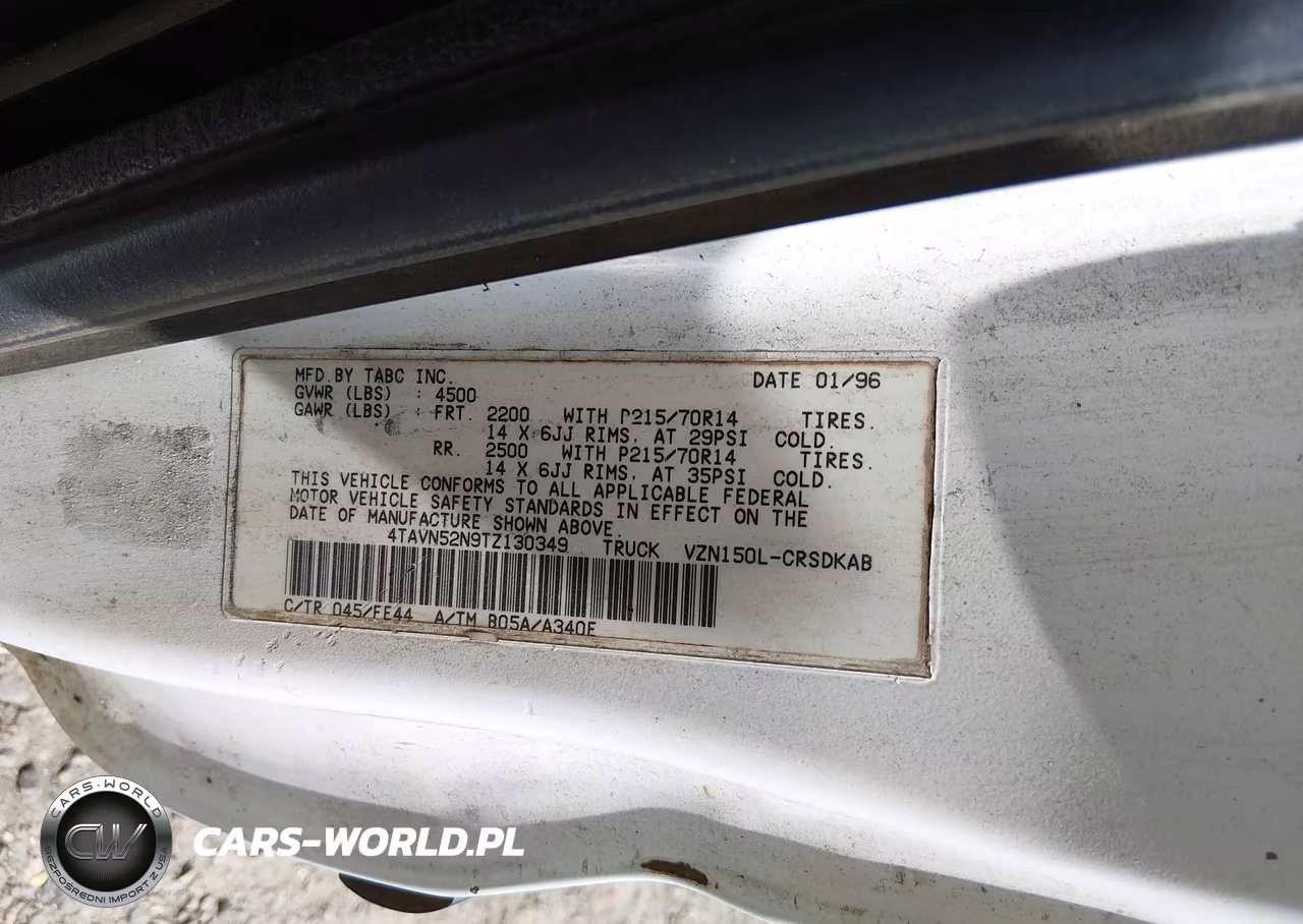 1996 Toyota Tacoma Xtracab VIN:4TAVN52N9TZ130349 - 9