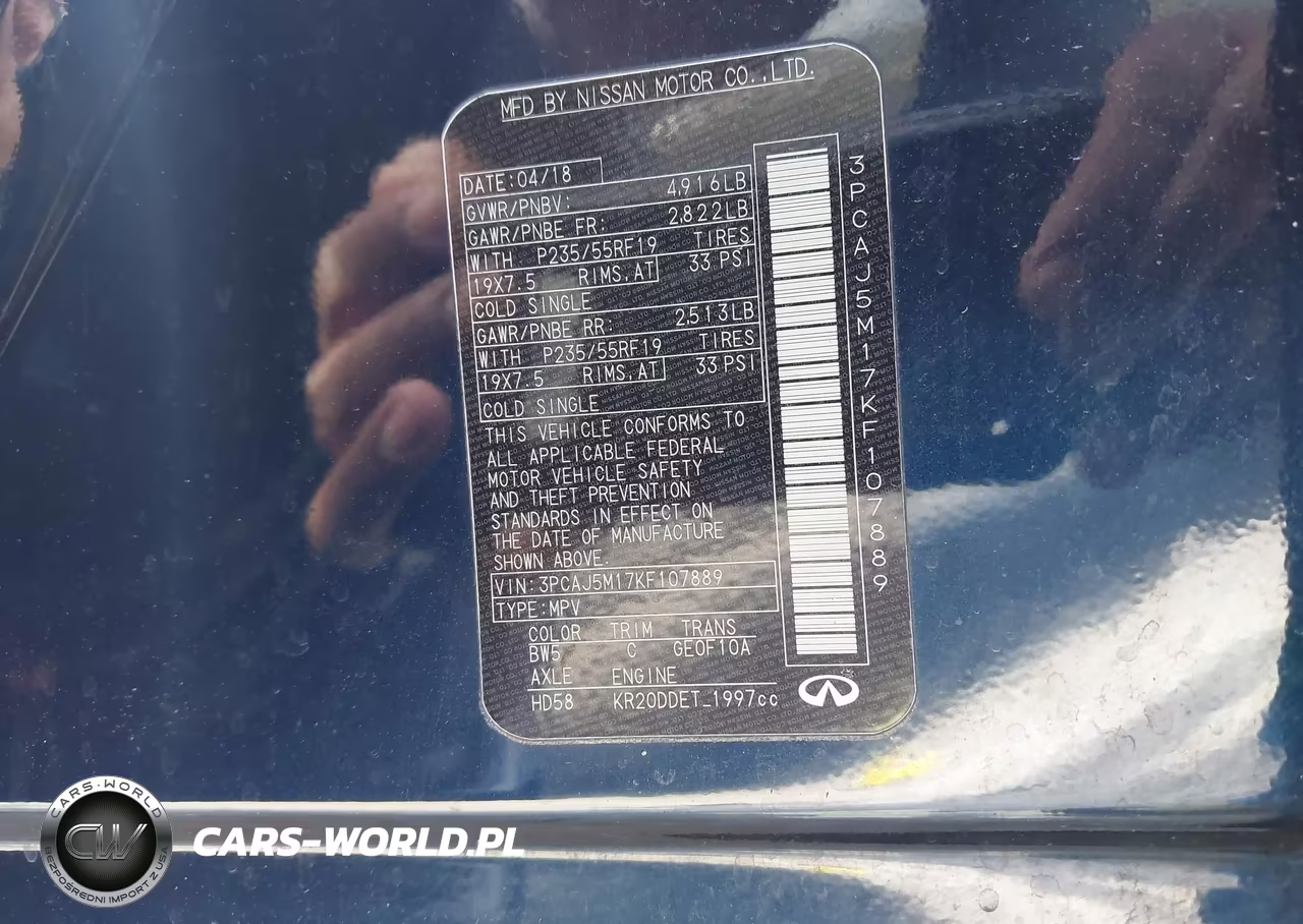 2019 Infiniti Qx50 Essential VIN:3PCAJ5M17KF107889 - 9