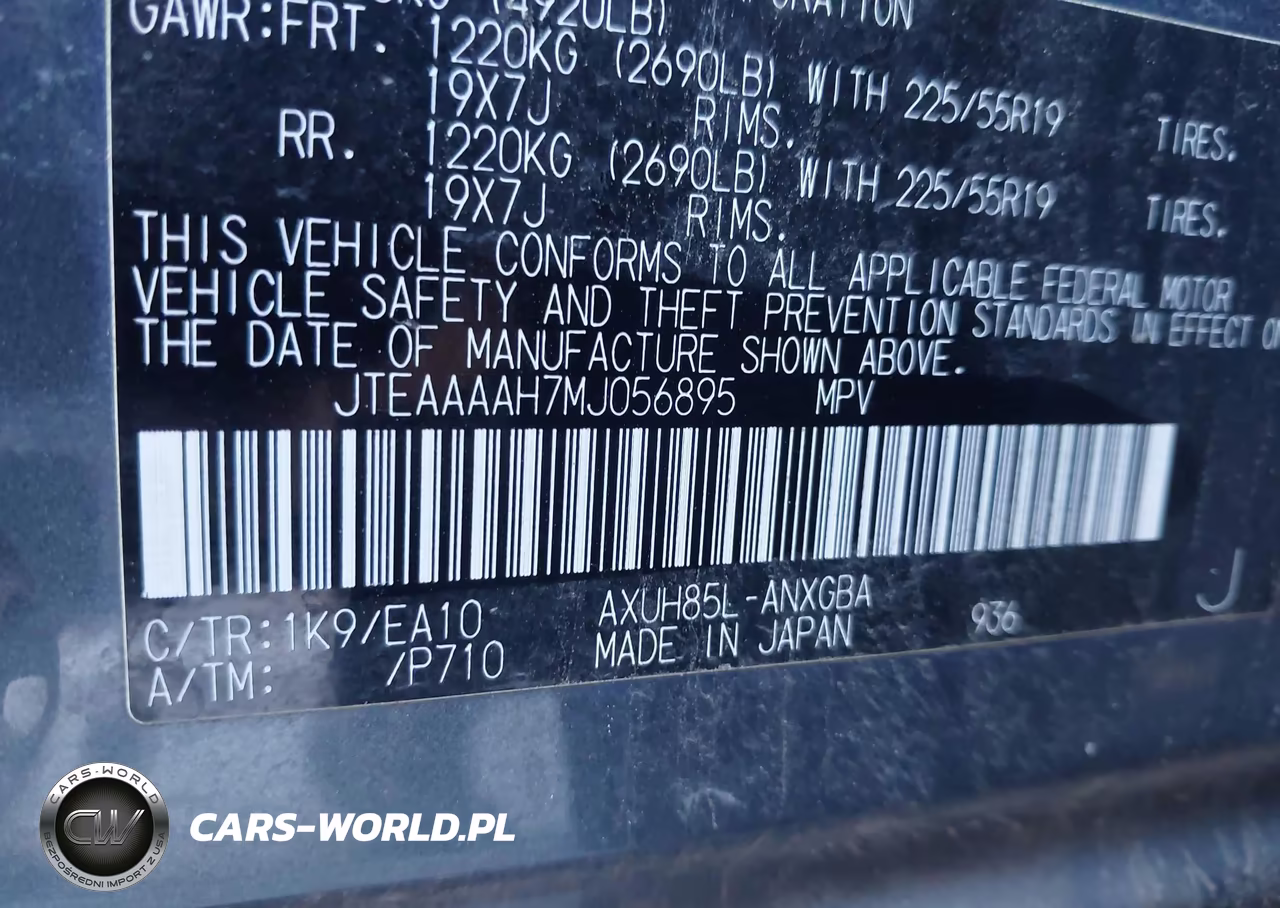 2021 Toyota Venza Xle VIN:JTEAAAAH7MJ056895 - 9
