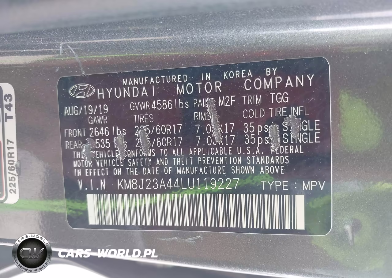 2020 Hyundai Tucson Se VIN:KM8J23A44LU119227 - 9