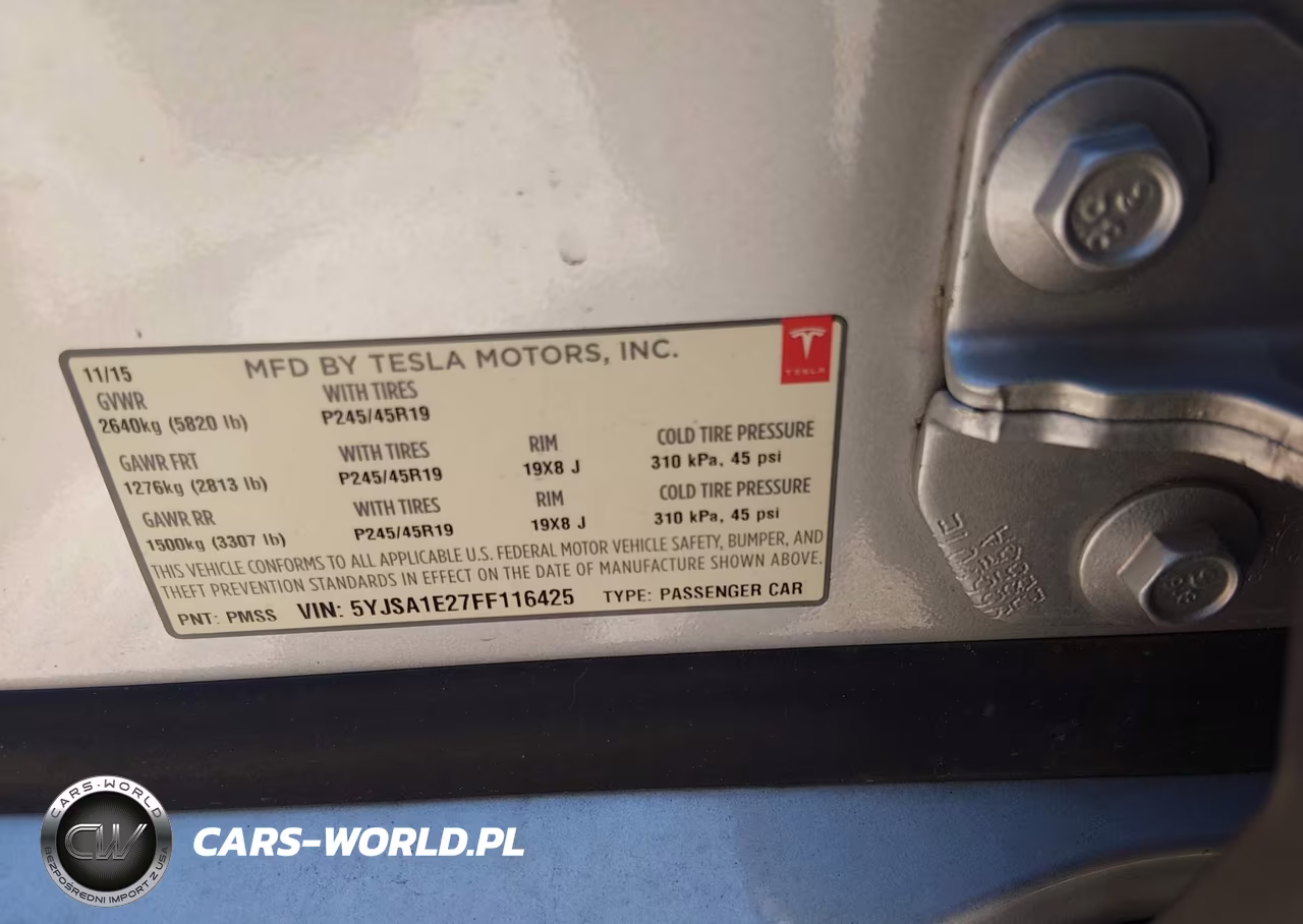 2015 Tesla Model S 70D-85D-P85D VIN:5YJSA1E27FF116425 - 9