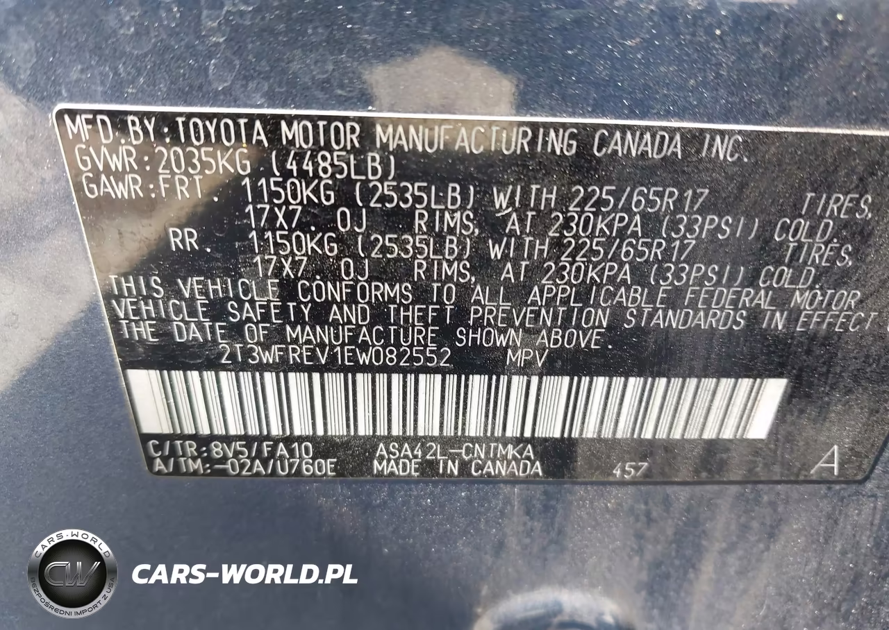 2014 Toyota Rav4 Xle VIN:2T3WFREV1EW082552 - 9