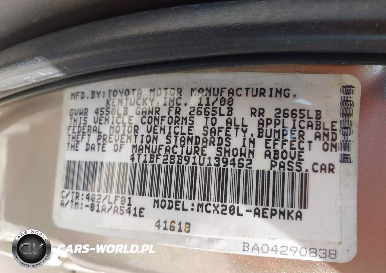 2001 Toyota Avalon Xl VIN:4T1BF28B91U139462 - 9