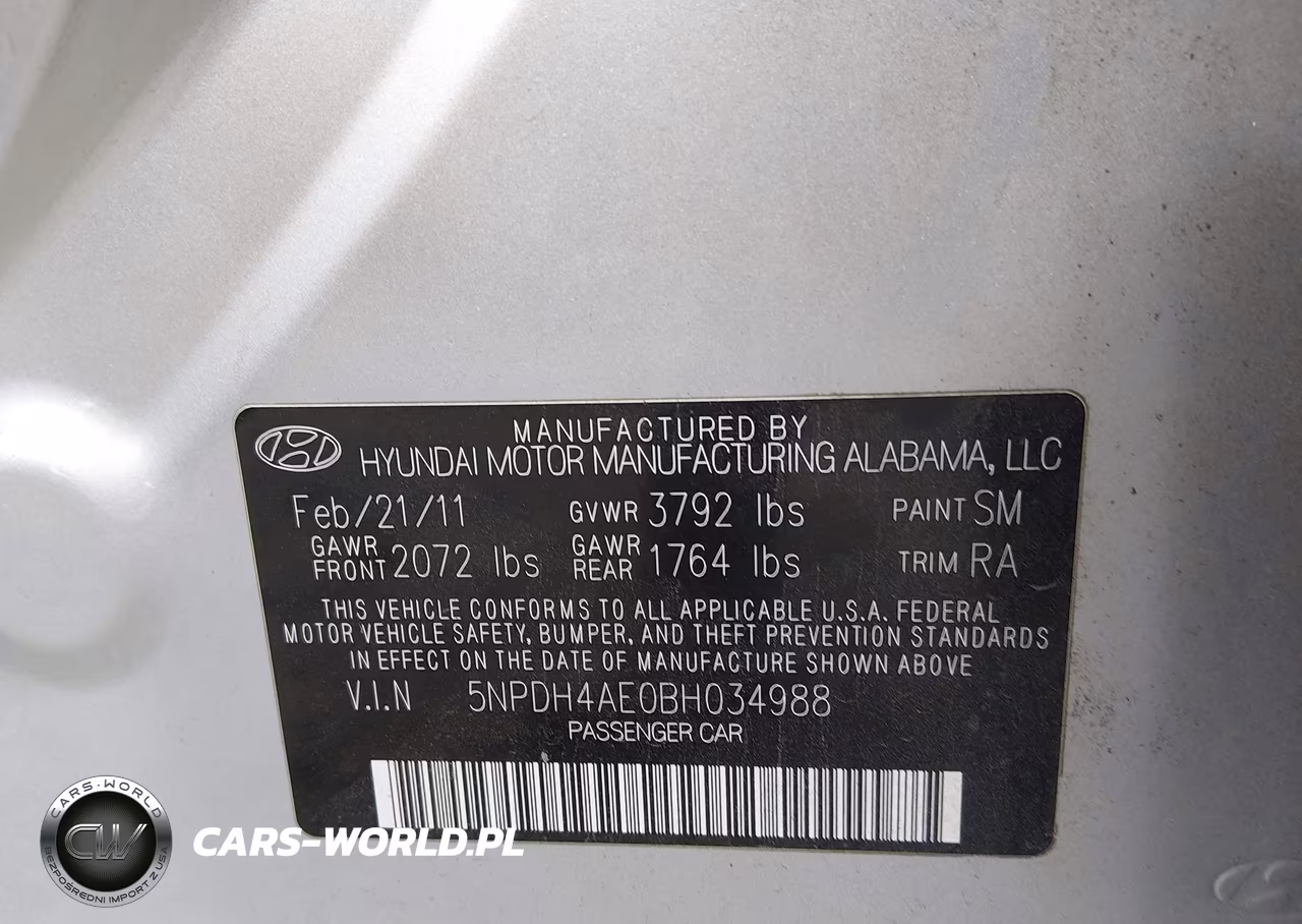 2011 Hyundai Elantra Gls VIN:5NPDH4AE0BH034988 - 9