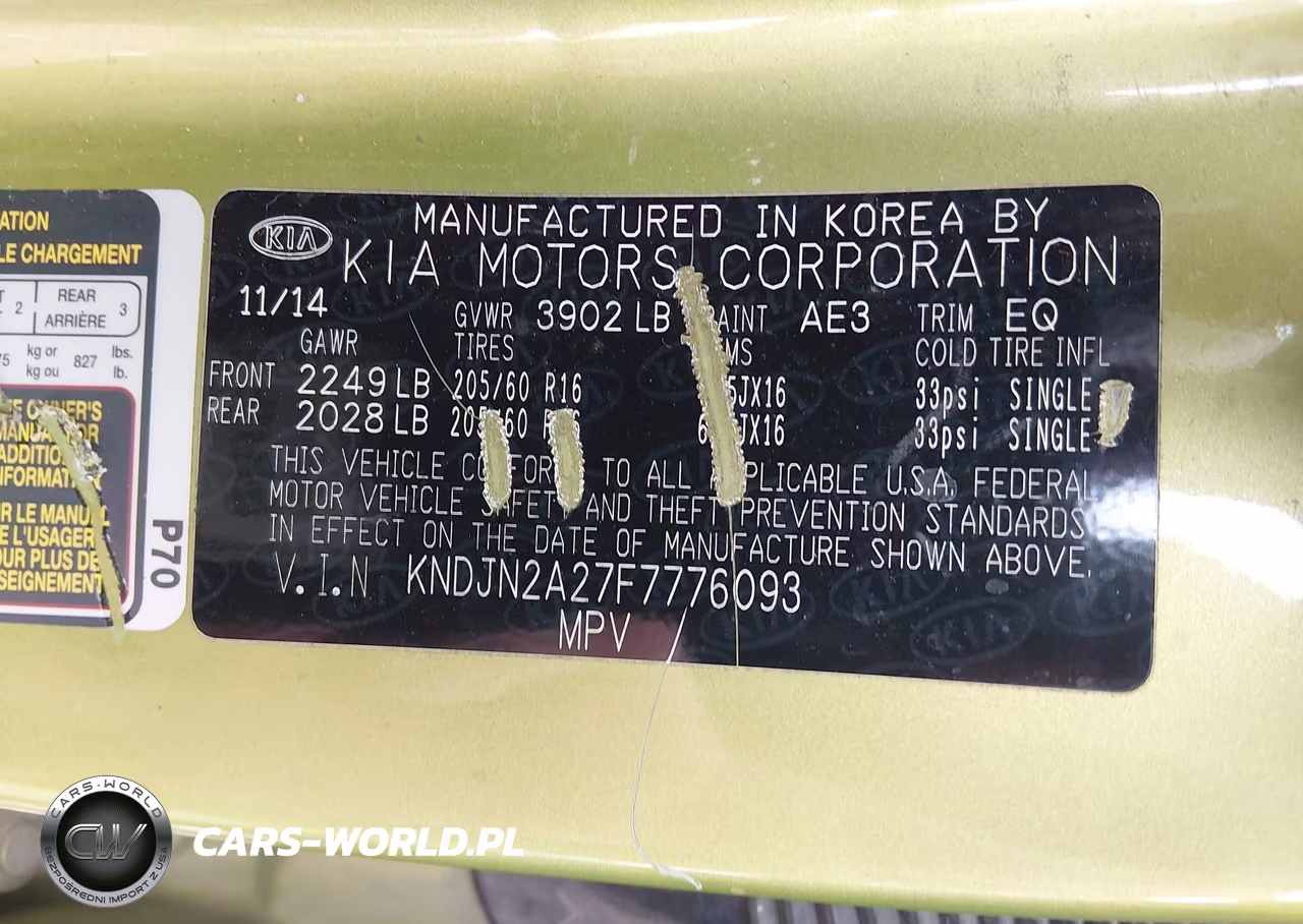 2015 Kia Soul VIN:KNDJN2A27F7776093 - 9