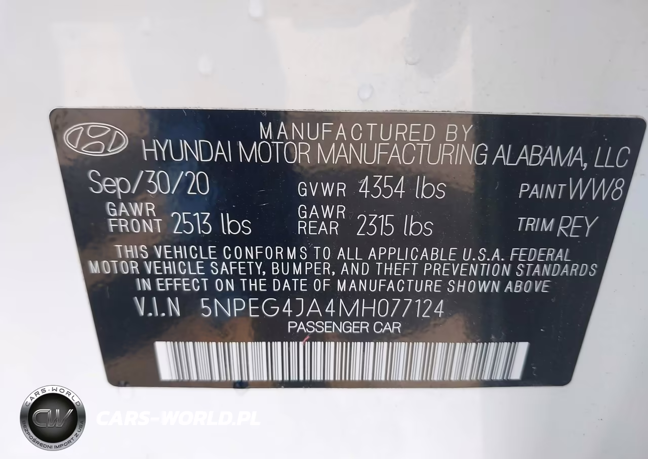 2021 Hyundai Sonata Se VIN:5NPEG4JA4MH077124 - 9
