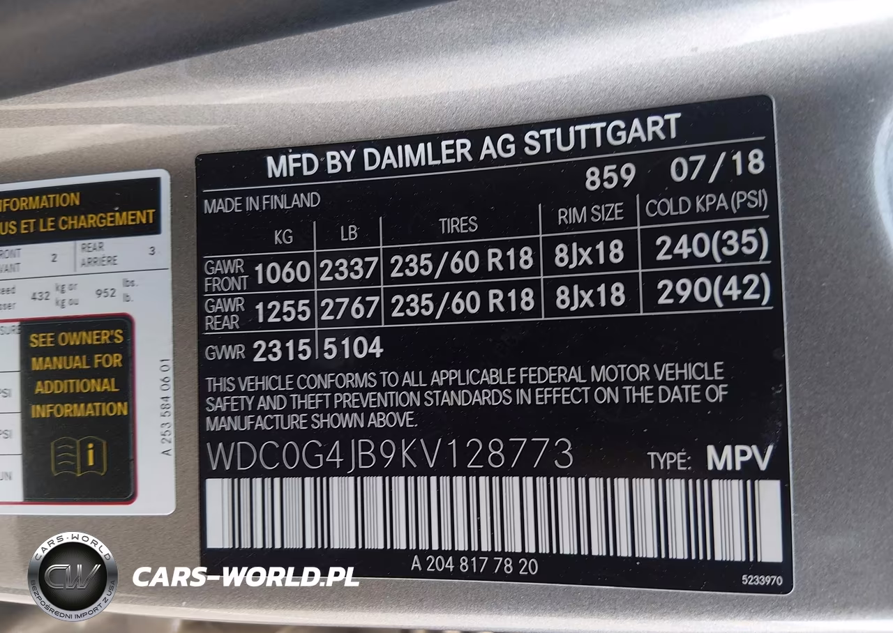 2019 Mercedes-Benz Glc 300 VIN:WDC0G4JB9KV128773 - 9
