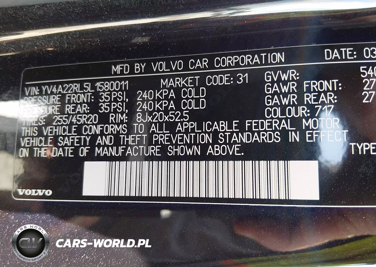 2020 Volvo Xc60 T6 Inscription VIN:YV4A22RL5L1580011 - 9