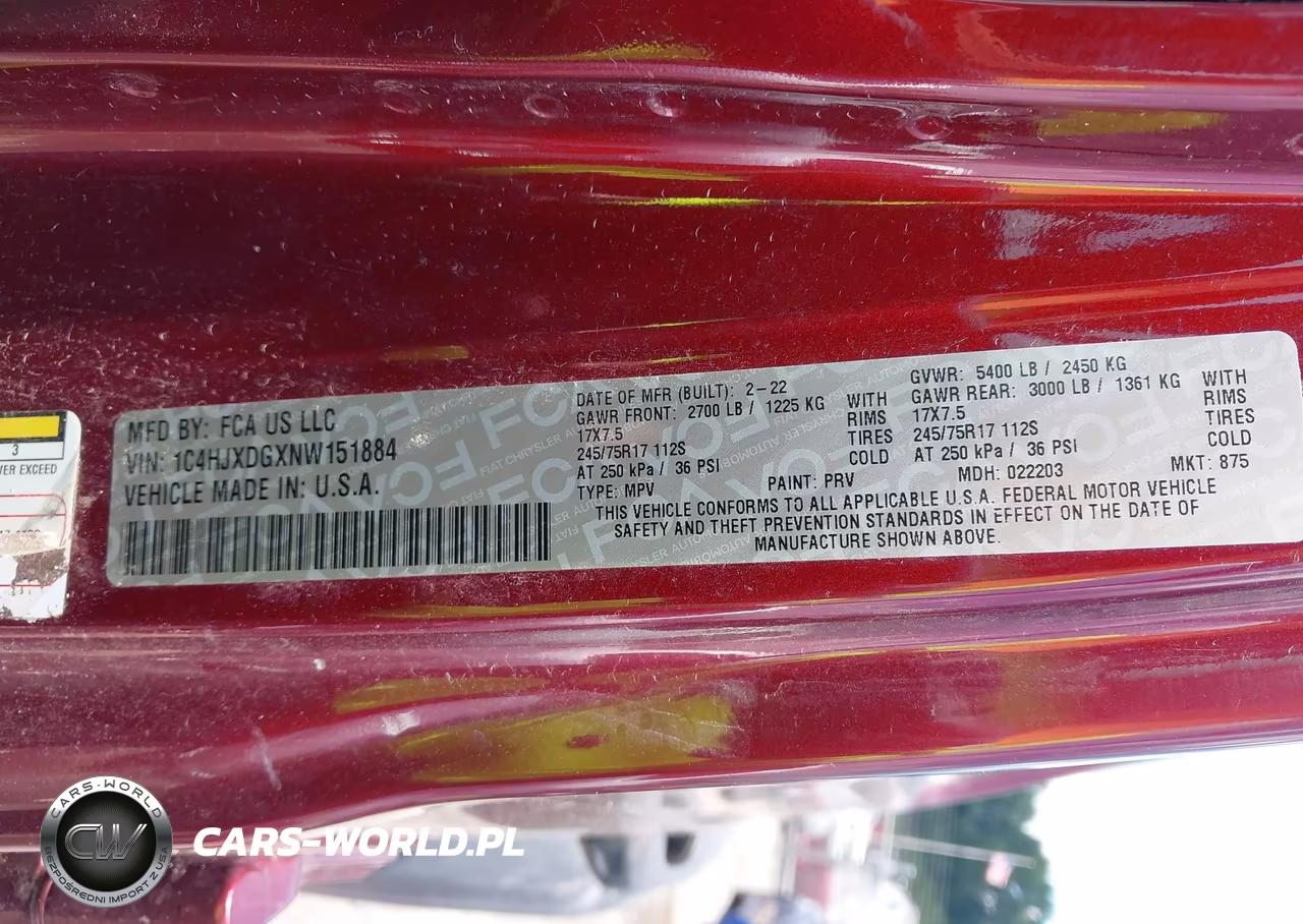2022 Jeep Wrangler Unlimited Sport 4X4 VIN:1C4HJXDGXNW151884 - 9