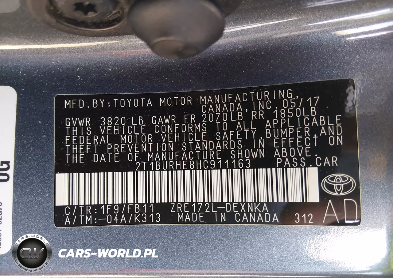 2017 Toyota Corolla Le VIN:2T1BURHE8HC911163 - 9