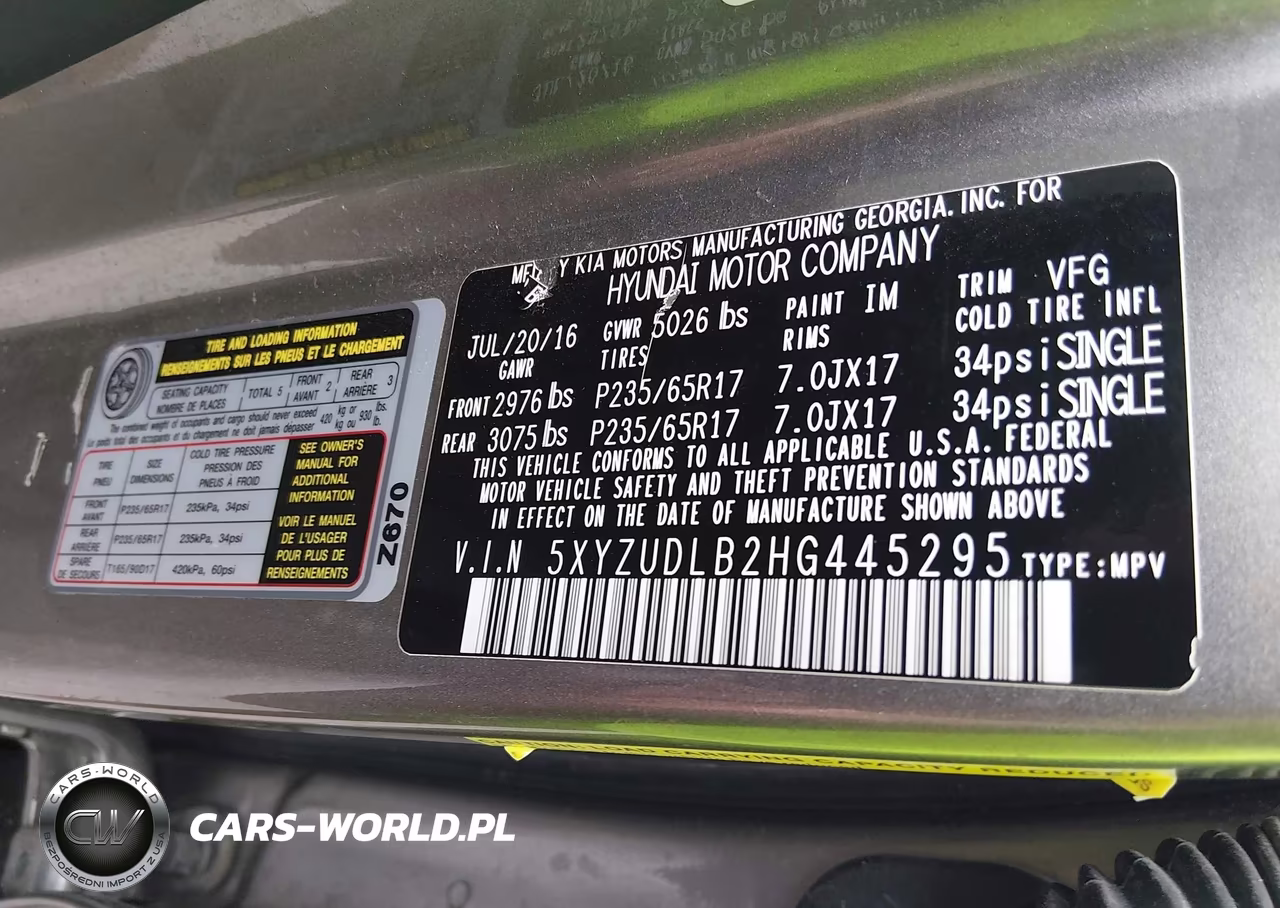 2017 Hyundai Santa Fe Sport 2.4L VIN:5XYZUDLB2HG445295 - 9